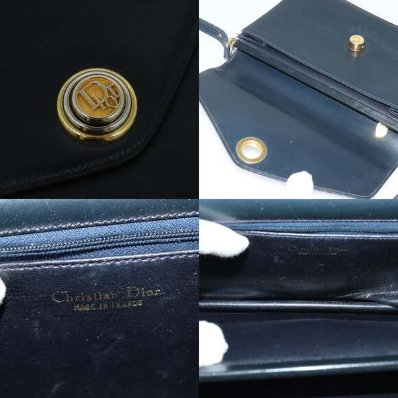 DIOR Shoulder Bag Leather Black Gold - Picture 11 of 12